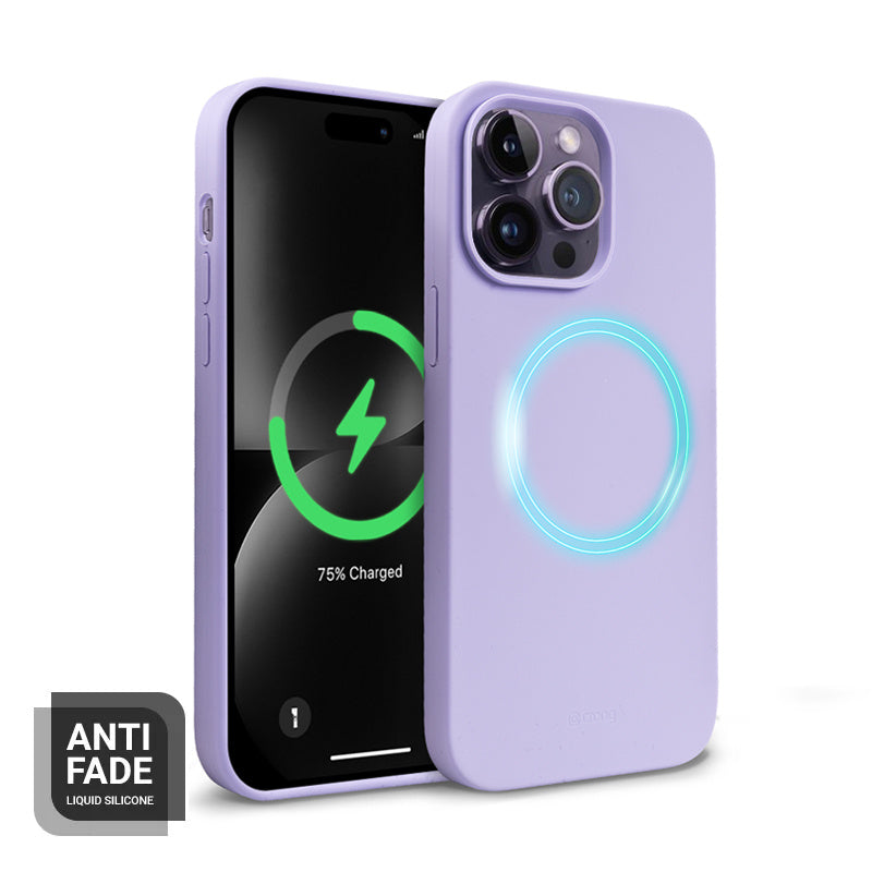 Crong iPhone 14 Pro Max Color Cover Magnetic - Θήκη Σιλικόνης με MagSafe - Purple