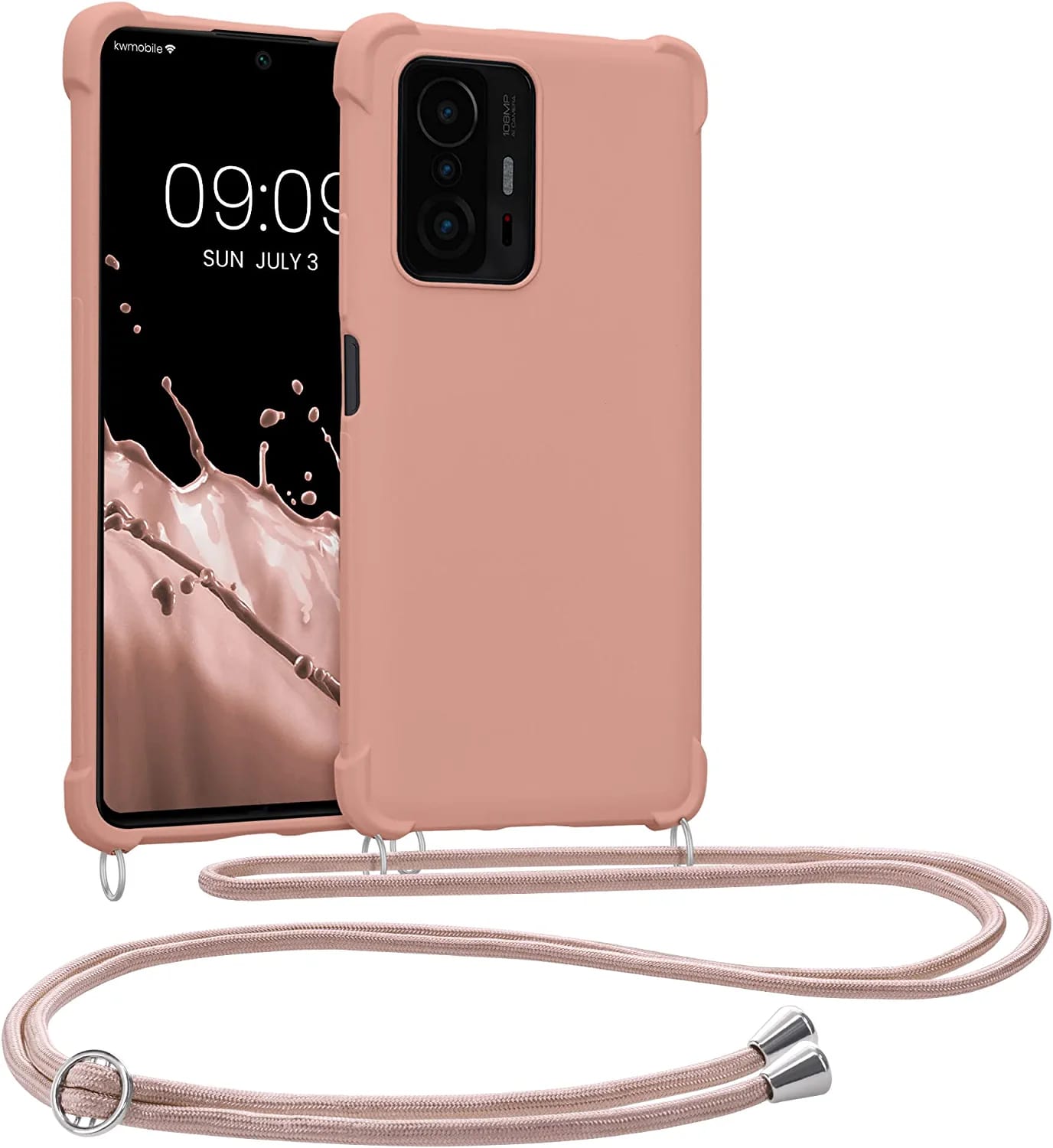 KW Xiaomi 11T / 11T Pro Θήκη Σιλικόνης TPU με Λουράκι - Mother of Pearl - 57395.154
