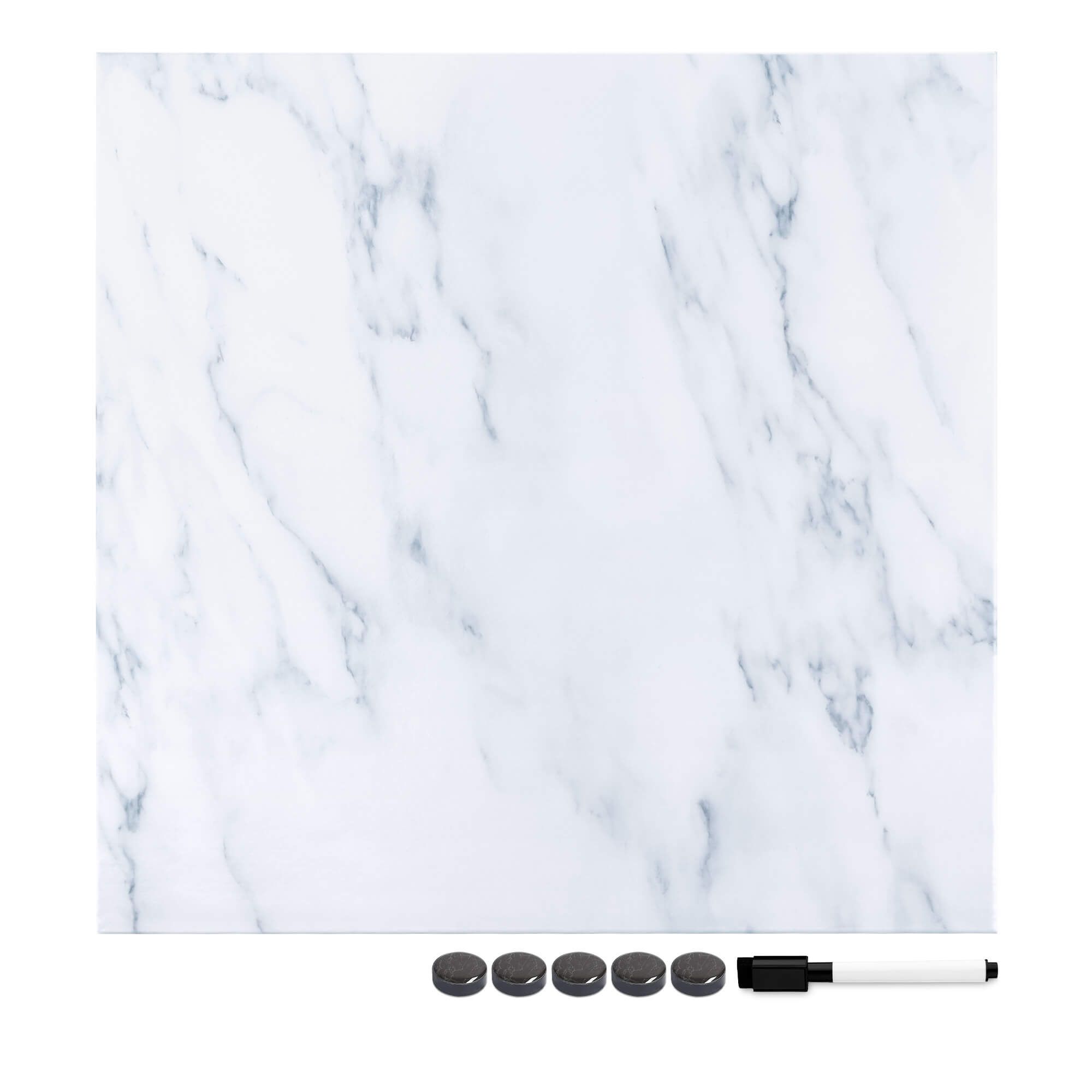 Navaris Μαγνητικός Πίνακας - Design White Marble - 40 x 40cm - 57021.02