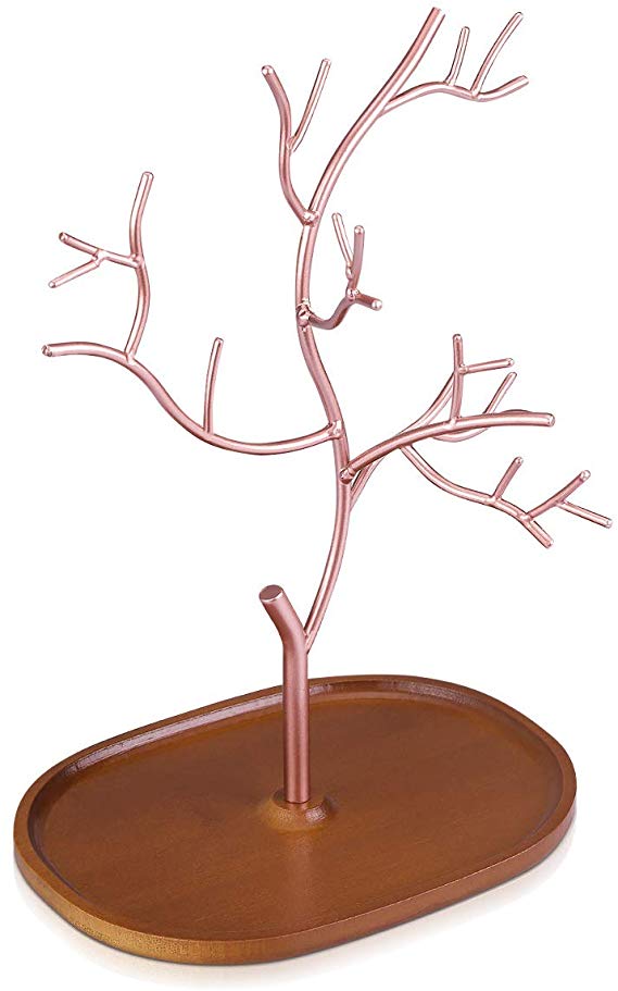 Navaris Stand Κοσμημάτων από Μέταλλο και Ξύλο - Design Tree - Rose Gold / Bronze - 45615.81