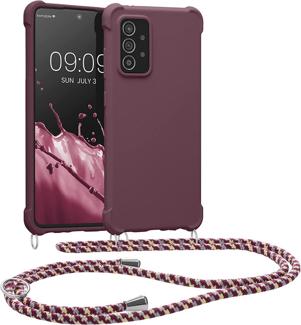 KW Samsung Galaxy A52 / A52 5G / A52s 5G Θήκη Σιλικόνης TPU με Λουράκι - Bordeaux Purple - 58558.187 - likebrands.gr