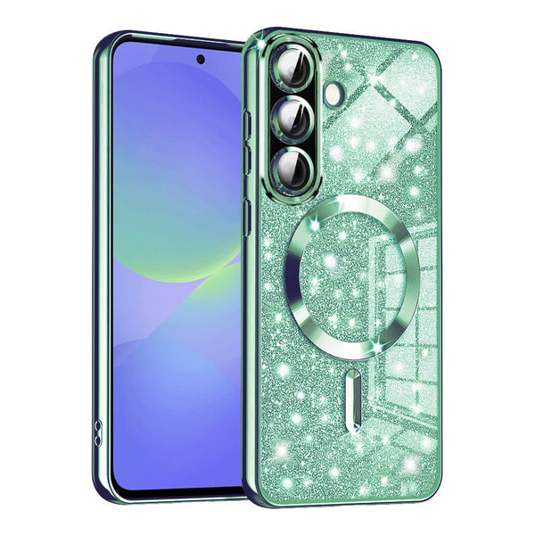 Techsuit Samsung Galaxy A36 5G / A56 5G - Luxury Glitter MagSafe - Θήκη Σιλικόνης - Light Green - likebrands.gr