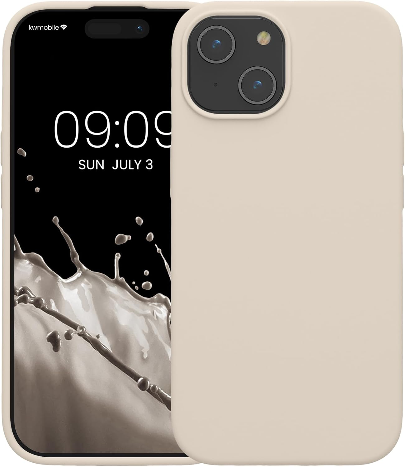 KW iPhone 15 Θήκη Σιλικόνης Rubberized TPU - Cream