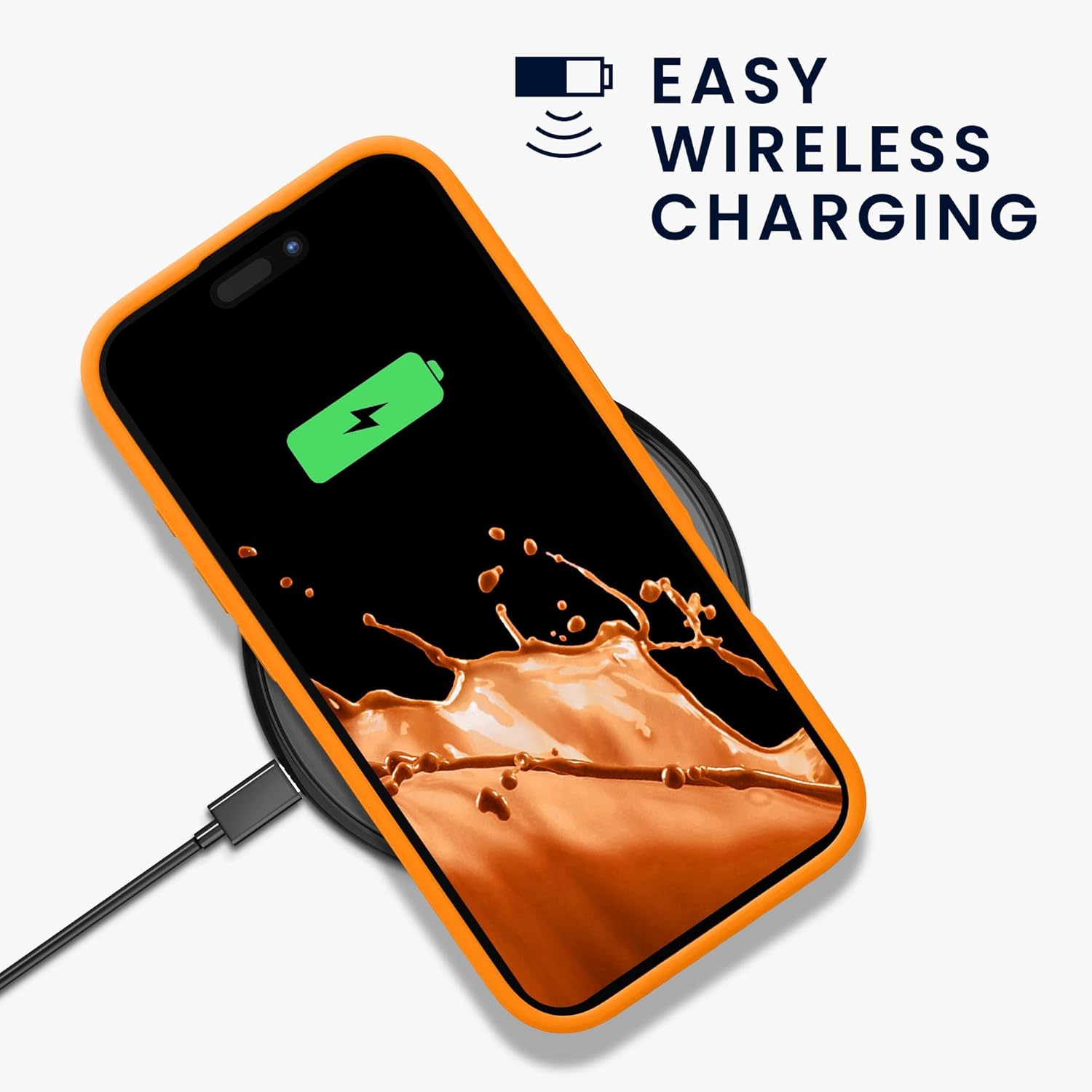 KW iPhone 16 Θήκη Σιλικόνης Rubberized TPU - Fruity Orange