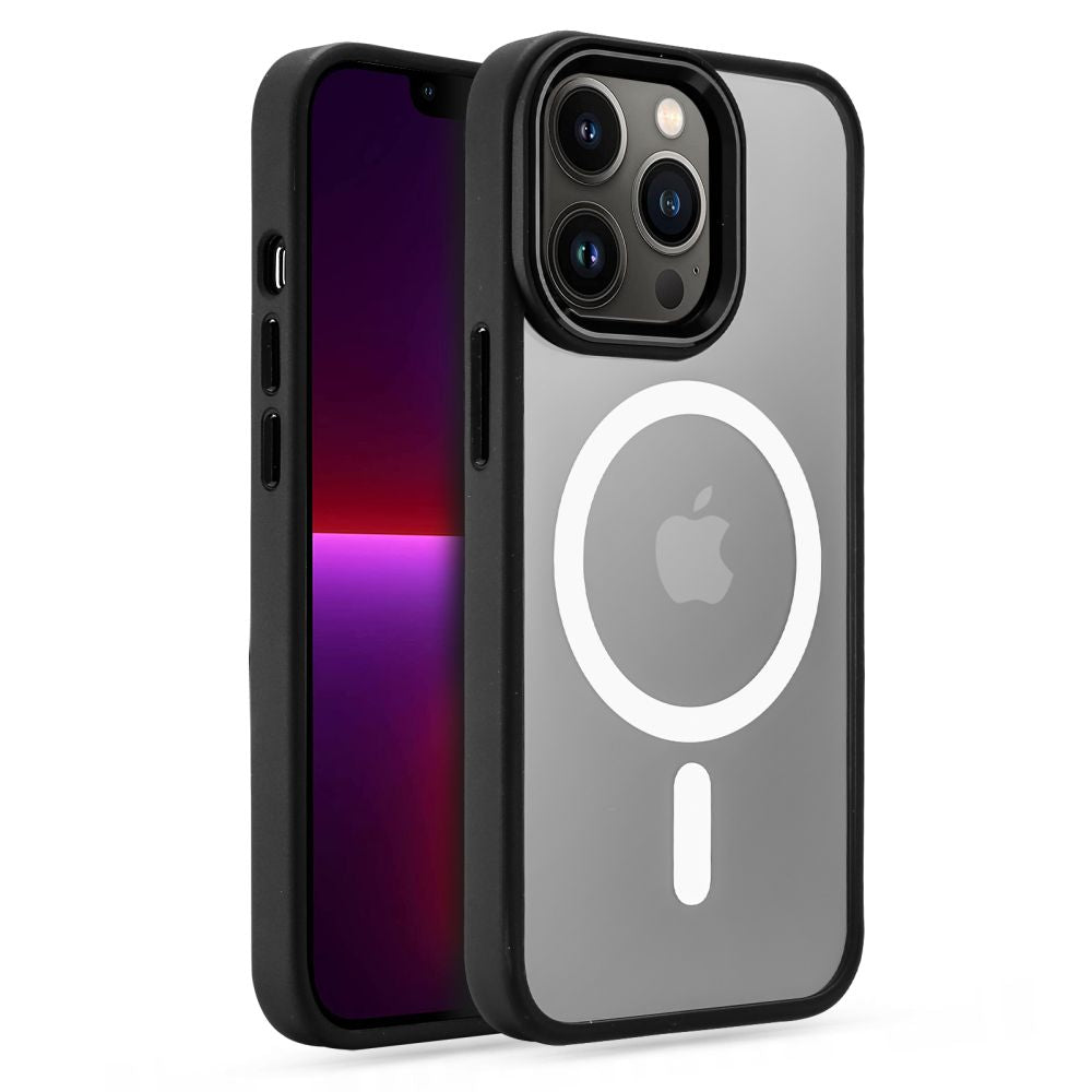 Tech-Protect iPhone 13 Pro MagMat Matte Σκληρή Θήκη με Πλαίσιο Σιλικόνης και MagSafe - Clear / Black