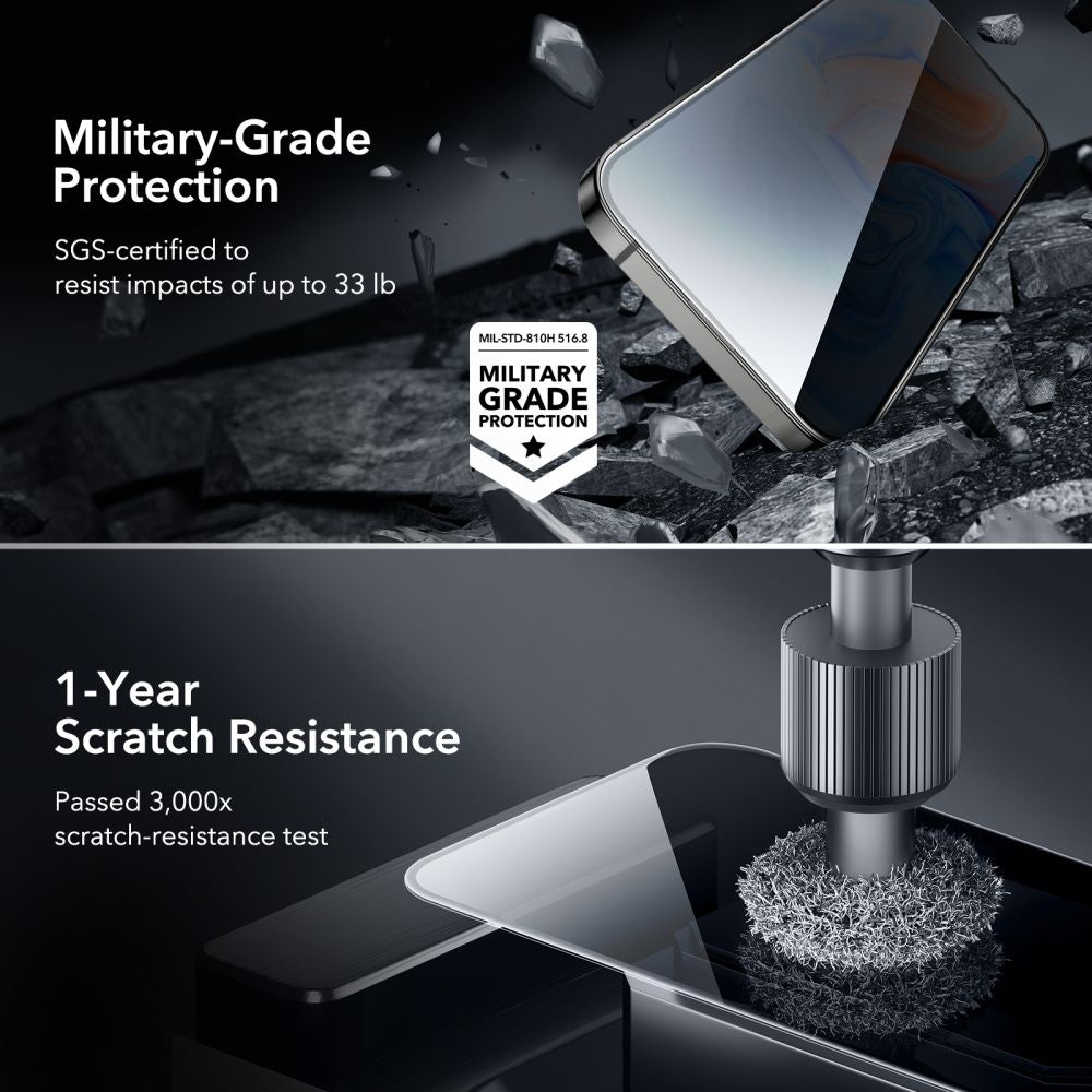 ESR iPhone 15 2.5D 9H Full Screen Tempered Glass Αντιχαρακτικό Γυαλί Οθόνης - Privacy - Black