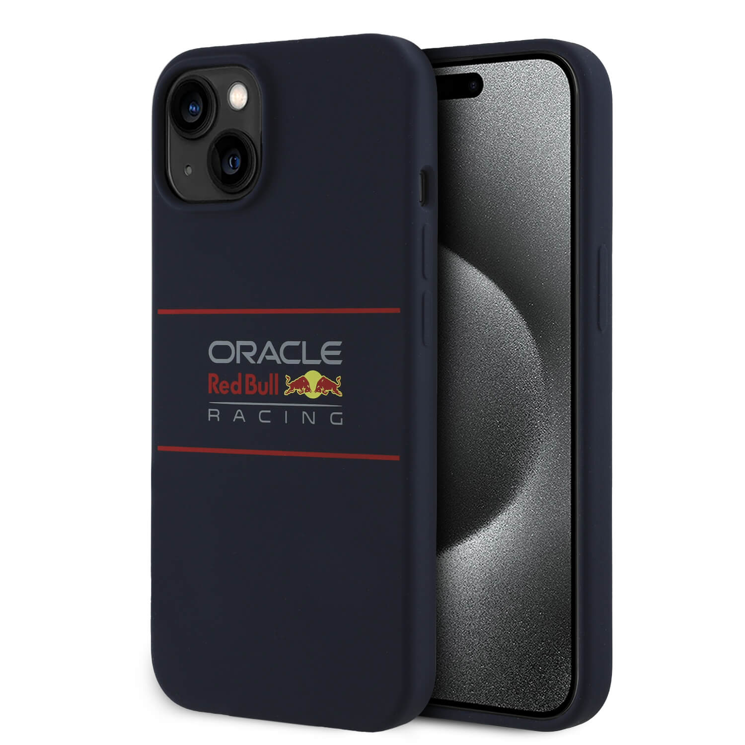 Red Bull iPhone 15 - Silicone Horizontal Logo - MagSafe Σκληρή Θήκη με Πλαίσιο Σιλικόνης - Navy - RBHMP15S24SIHSRV