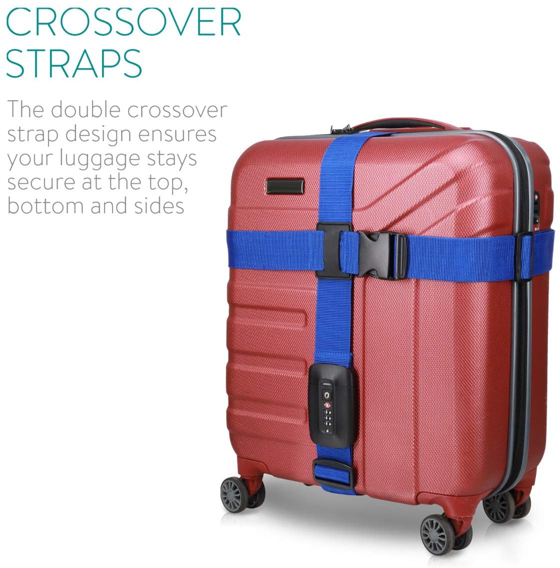 Navaris Ιμάντας Ασφαλείας Αποσκευών με Συνδυασμό TSA - Blue - 51357.04