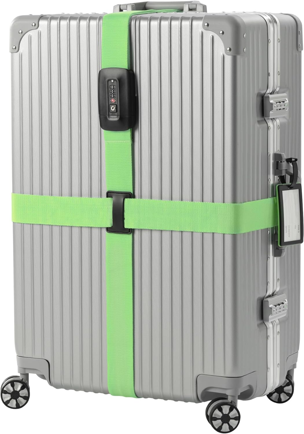 Navaris Ιμάντας Προστασίας Αποσκευών με Κλειδαριά με Συνδυασμό - Bright Green - 51357.79