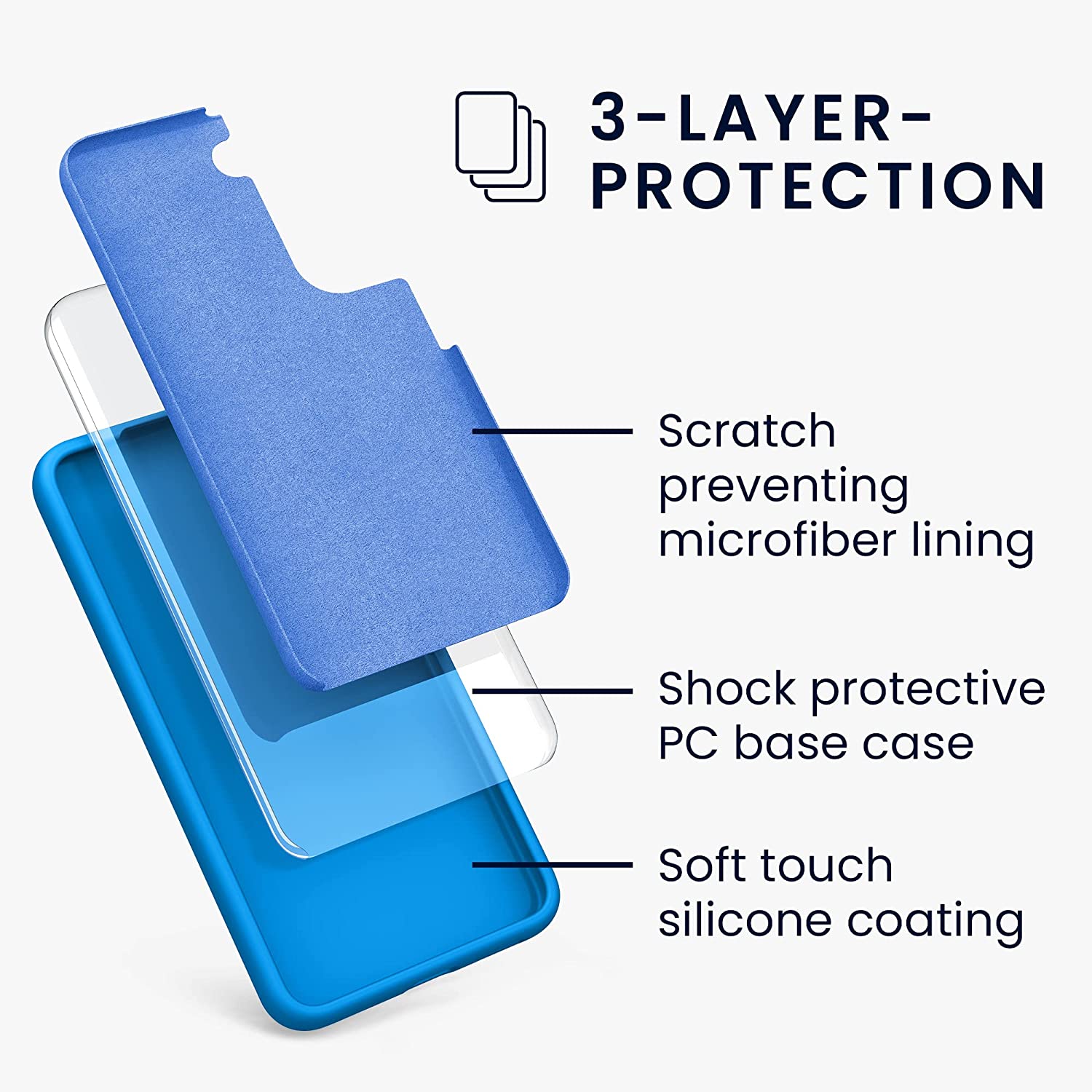 KW Samsung Galaxy S22 Θήκη Σιλικόνης Rubberized TPU - Radiant Blue - 56756.157