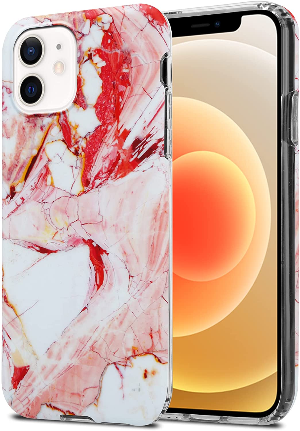 Cadorabo iPhone 12 Pro Max Θήκη Σιλικόνης TPU - Design Marble No.20 Mosaic Pattern - White / Pink / Marble