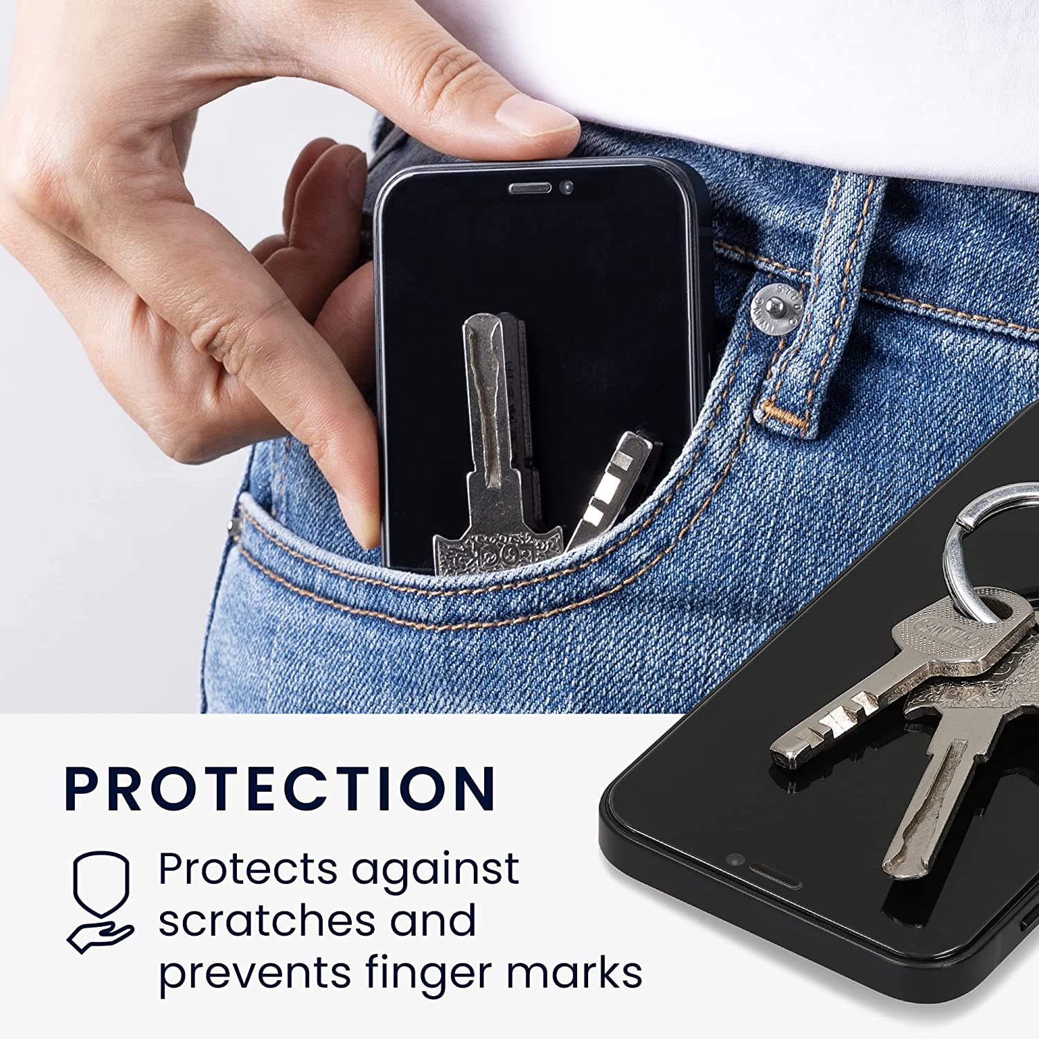 Kalibri iPhone 13 Pro Max - Full Screen Αντιχαρακτικό Γυαλί Οθόνης - 2 Τεμάχια - Διάφανα - 59018.1