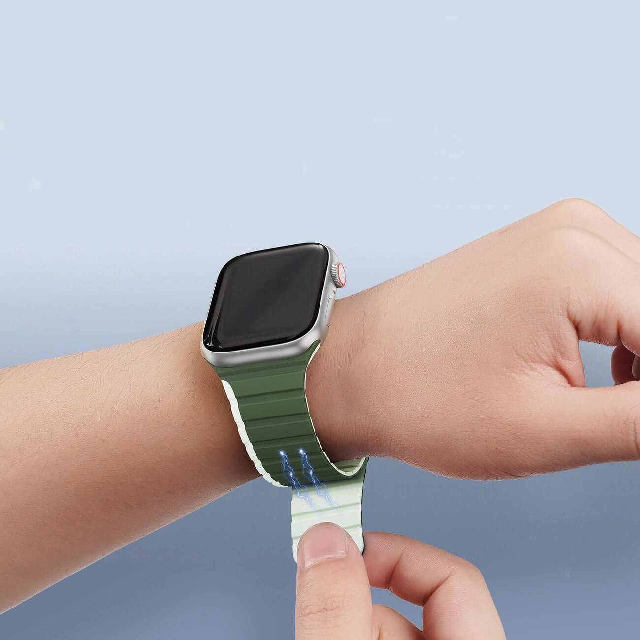 Dux Ducis Λουράκι Apple Watch 2/3/4/5/6/7/8/9/10/11 - SE (1/2/3) - 38/40/41/42mm Magnetic Strap LD Version Μαγνητικό Σιλικόνης - Green