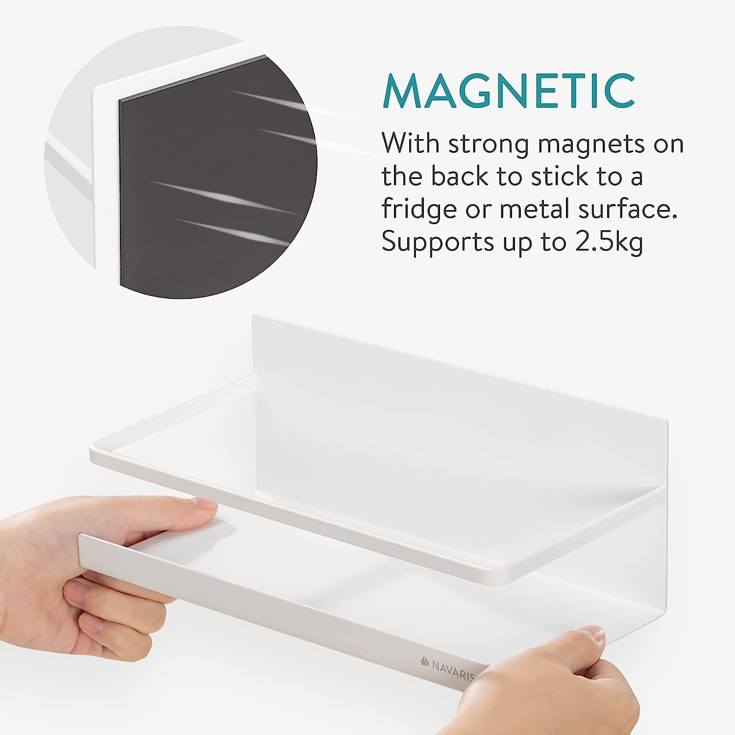 Navaris Μαγνητικό Ράφι Ψυγείου - White - 54639.02