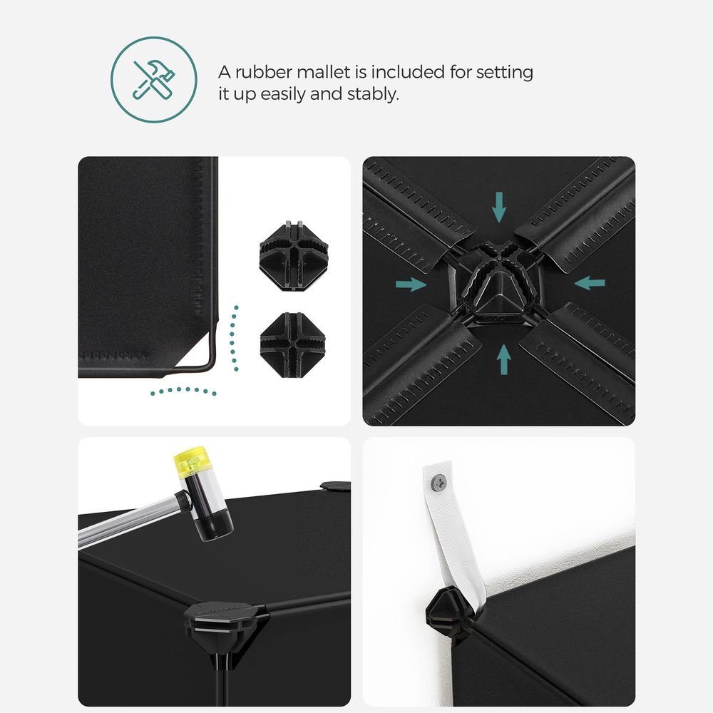 Songmics Σύστημα Αποθήκευσης με 16 Ράφια - Black - LPC44BK