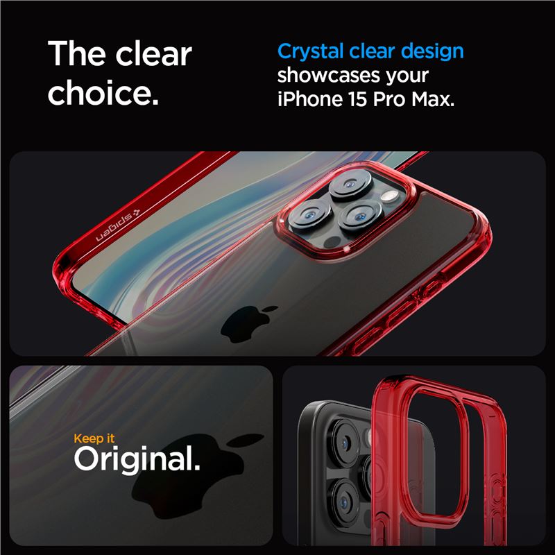 Spigen iPhone 15 Pro Max Ultra Hybrid Σκληρή Θήκη με Πλαίσιο Σιλικόνης - Deep Red