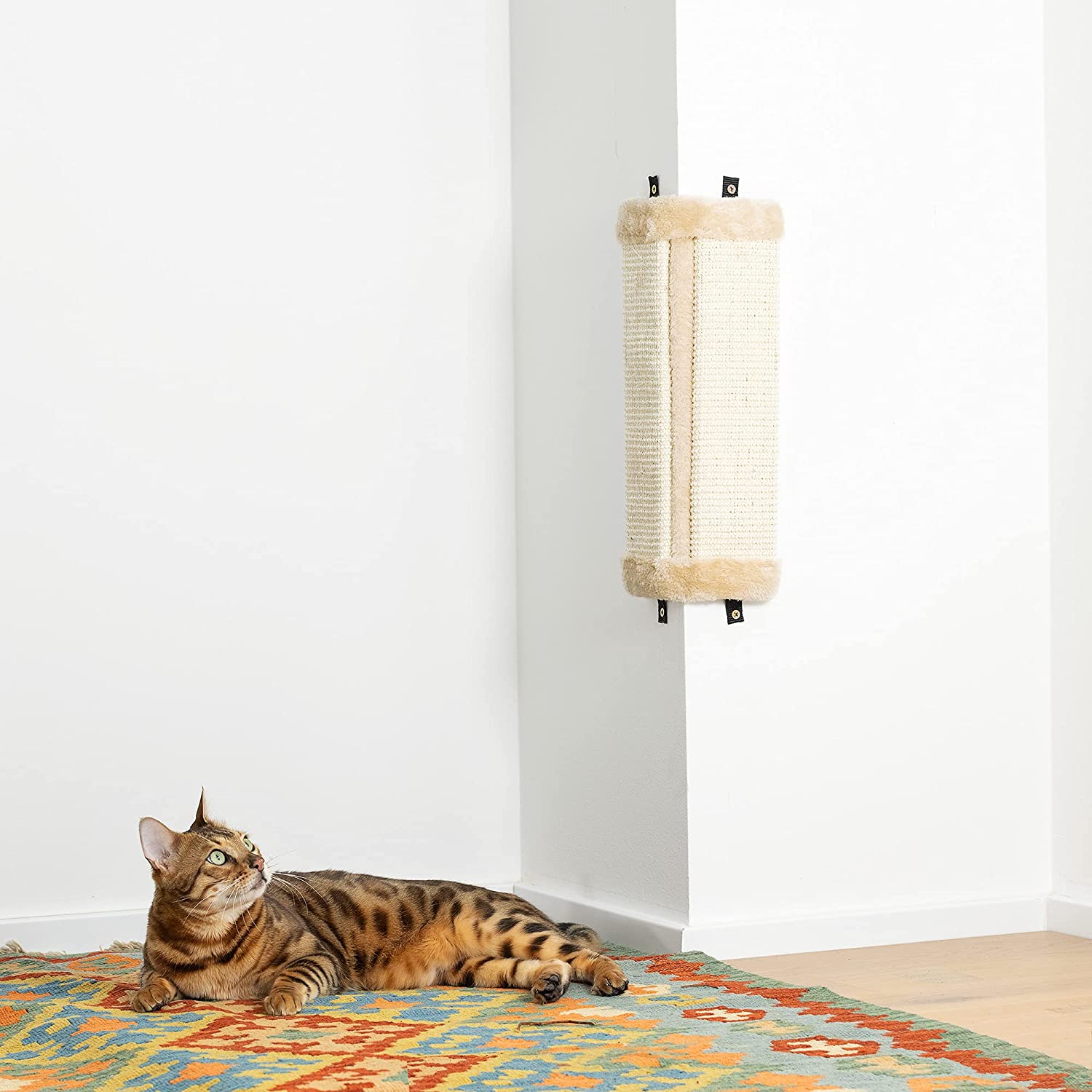 Navaris Σετ με 2 Επιτοίχια Γωνιακά Ονυχοδρόμια για Γάτες - 43 x 22 x 2 cm - Beige - 54855.11