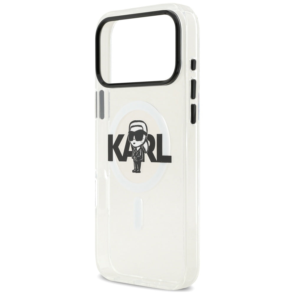 Karl Lagerfeld iPhone 17 Pro Max - IML Karl Sketch Logo MagSafe - Σκληρή Θήκη με Πλαίσιο Σιλικόνης - Clear - KLHMP17XHGKIGKBT