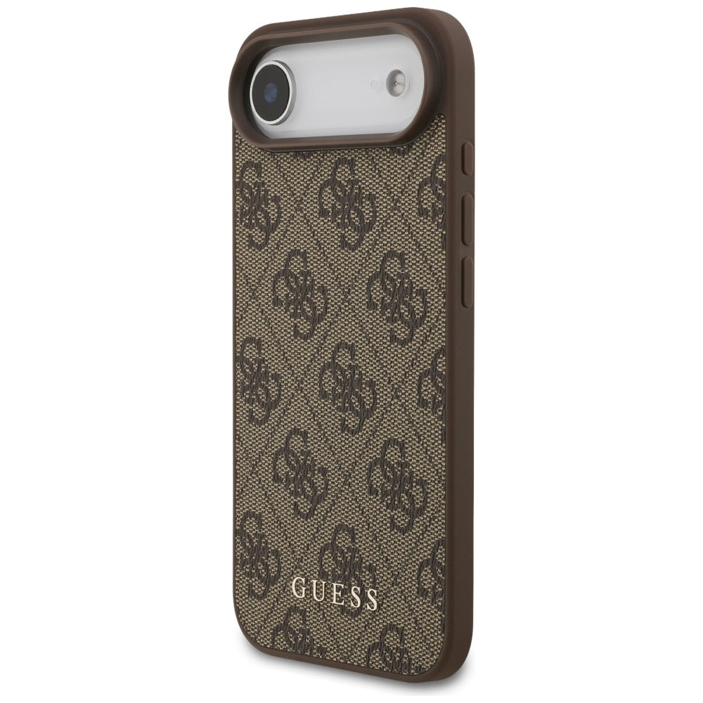 Guess iPhone Air - 4G Classic - Σκληρή Θήκη με Πλαίσιο Σιλικόνης και Επένδυση Συνθετικού Δέρματος - Brown - GUHCP17MG4GFBR