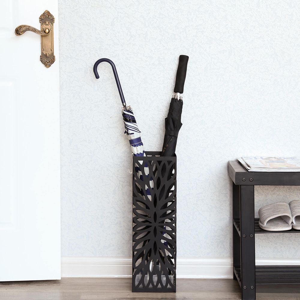 Songmics Μεταλλική Ομπρελοθήκη με 4 Γάντζους - Black - LUC48B