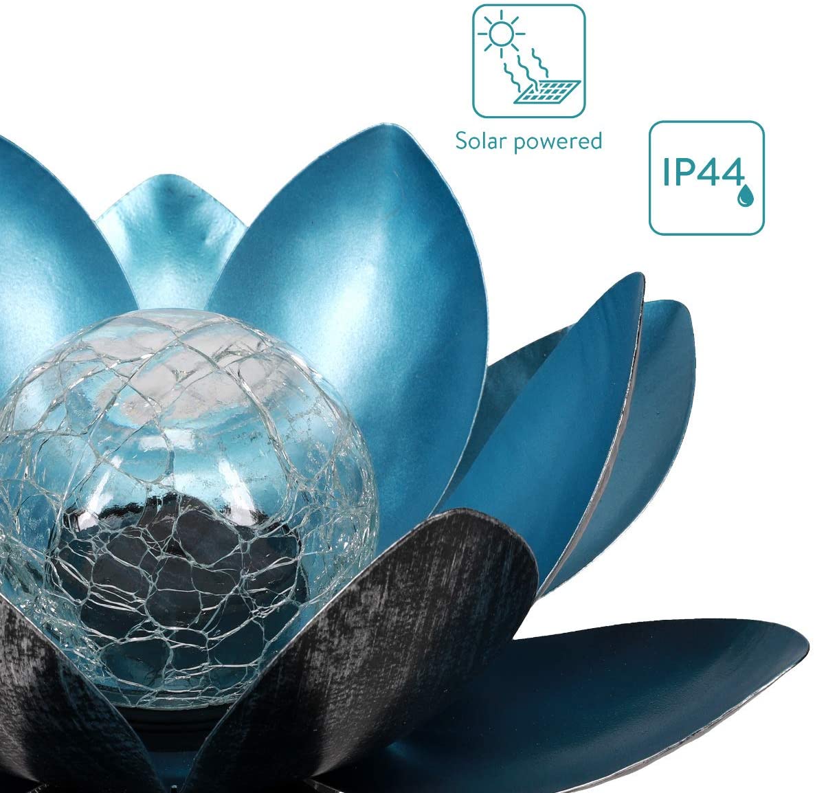 Navaris Solar Garden Light Ηλιακό LED Lotus Φωτιστικό Εξωτερικού Χώρου - Cool White - 51101.02.01