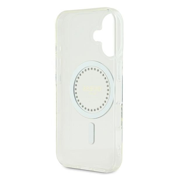 Guess iPhone 16 - IML Rhinestones - MagSafe Σκληρή Θήκη με Πλαίσιο Σιλικόνης - White - GUHMP16SPFTDTEH