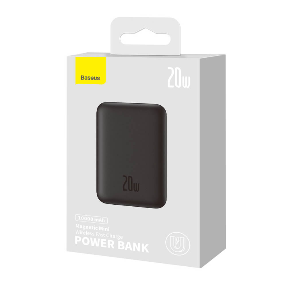 Baseus Magnetic Mini Ασύρματο MagSafe PowerBank 10000mAh 20W με Καλώδιο Type-C to Type-C - Black - PPCX070001