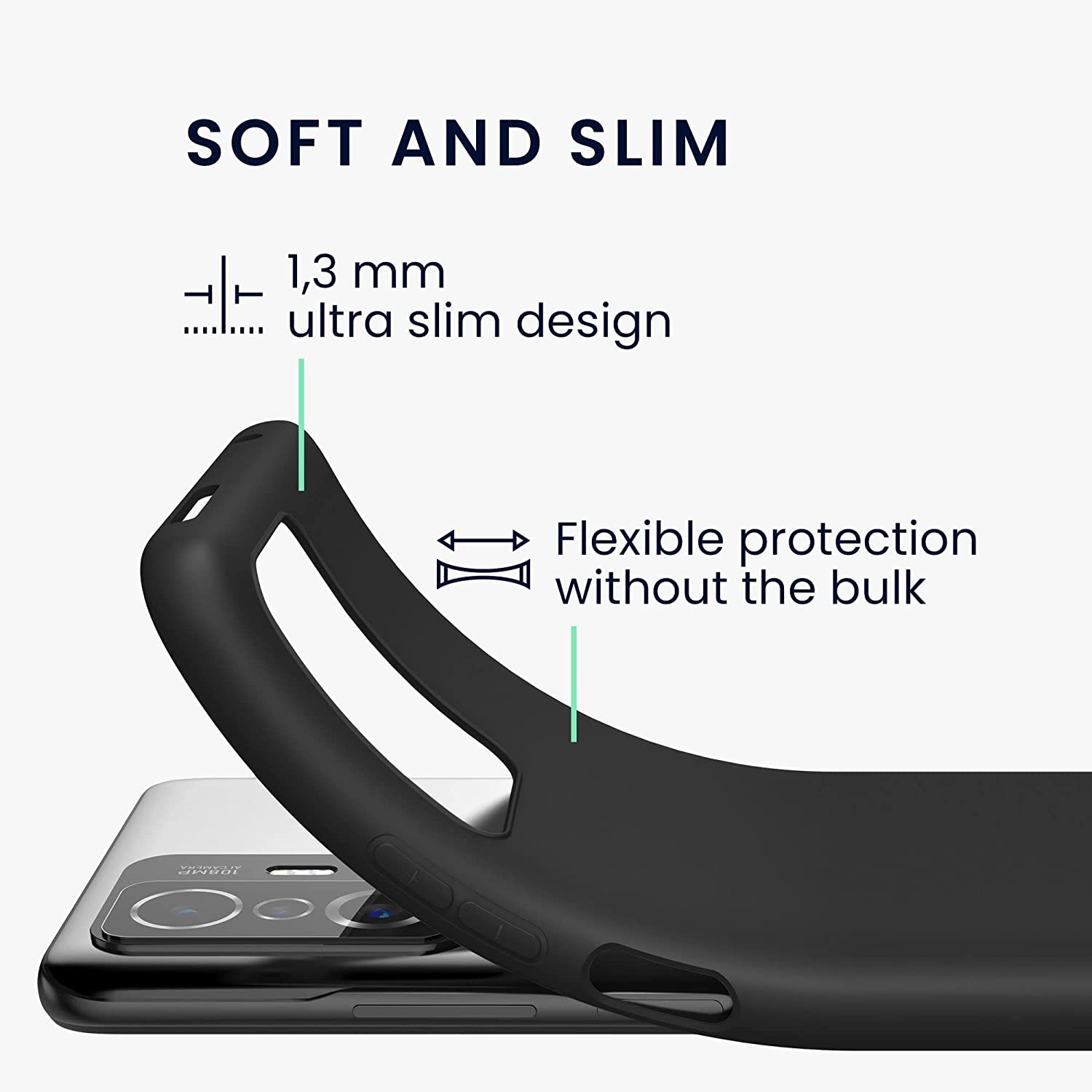 KW Xiaomi 11T / 11T Pro Θήκη Σιλικόνης TPU - Black - 56245.01