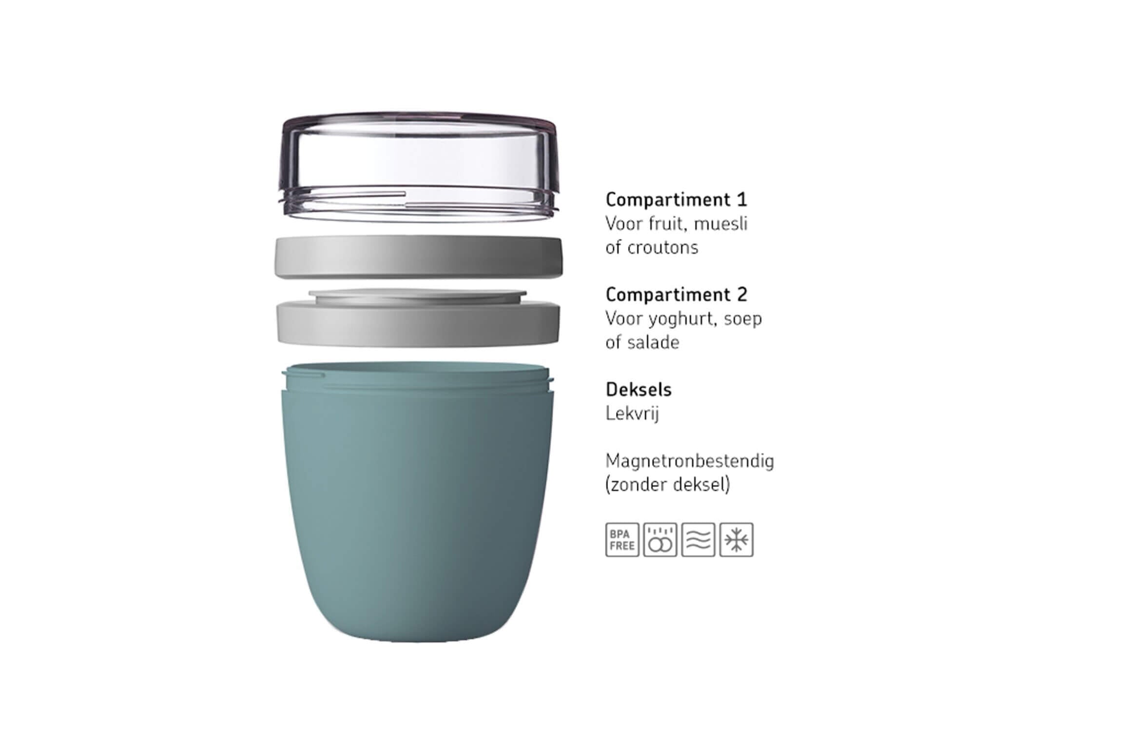 Mepal Lunch Pot Ellipse Mini - Δοχείο Φαγητού - BPA Free - 300ml - 120ml - Nordic Green