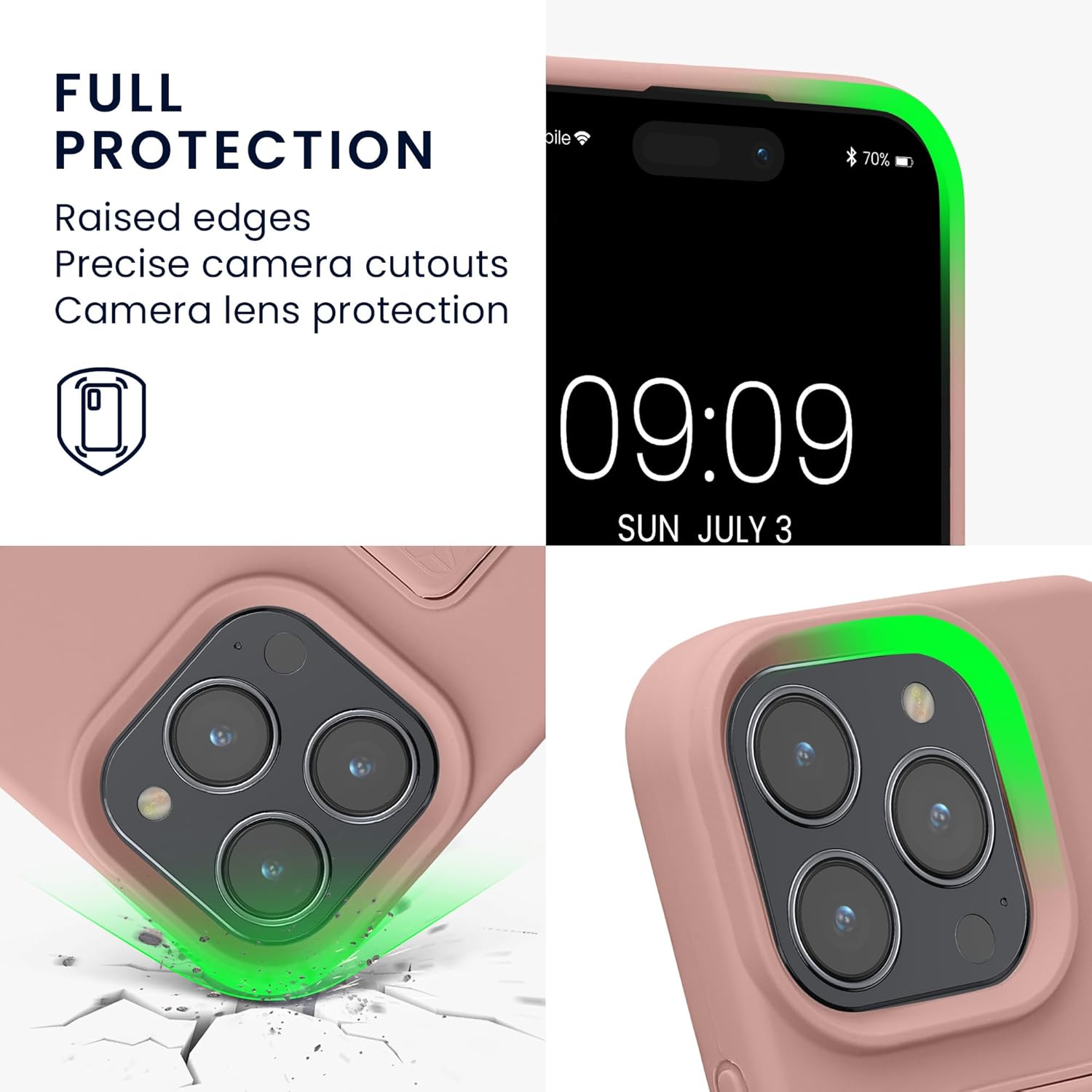 KW iPhone 16 Pro Θήκη Σιλικόνης TPU με Finger Holder - Dusky Pink