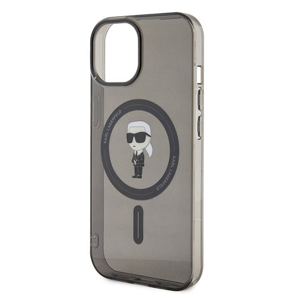 Karl Lagerfeld iPhone 15 / 14 / 13 - IML Ikonik Magsafe Σκληρή Θήκη με Πλαίσιο Σιλικόνης και MagSafe - Black - KLHMP15SHFCKNOK