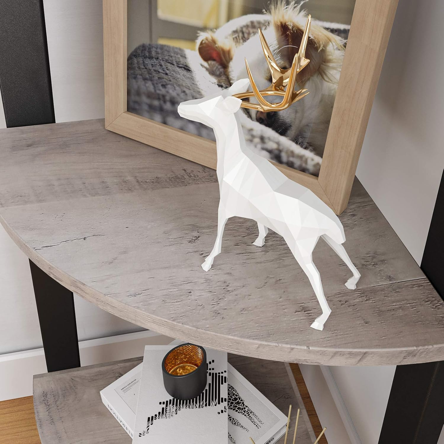 Vasagle Γωνιακή Ραφιέρα με 4 Ράφια - ‎Greige / Black - LLS034M01