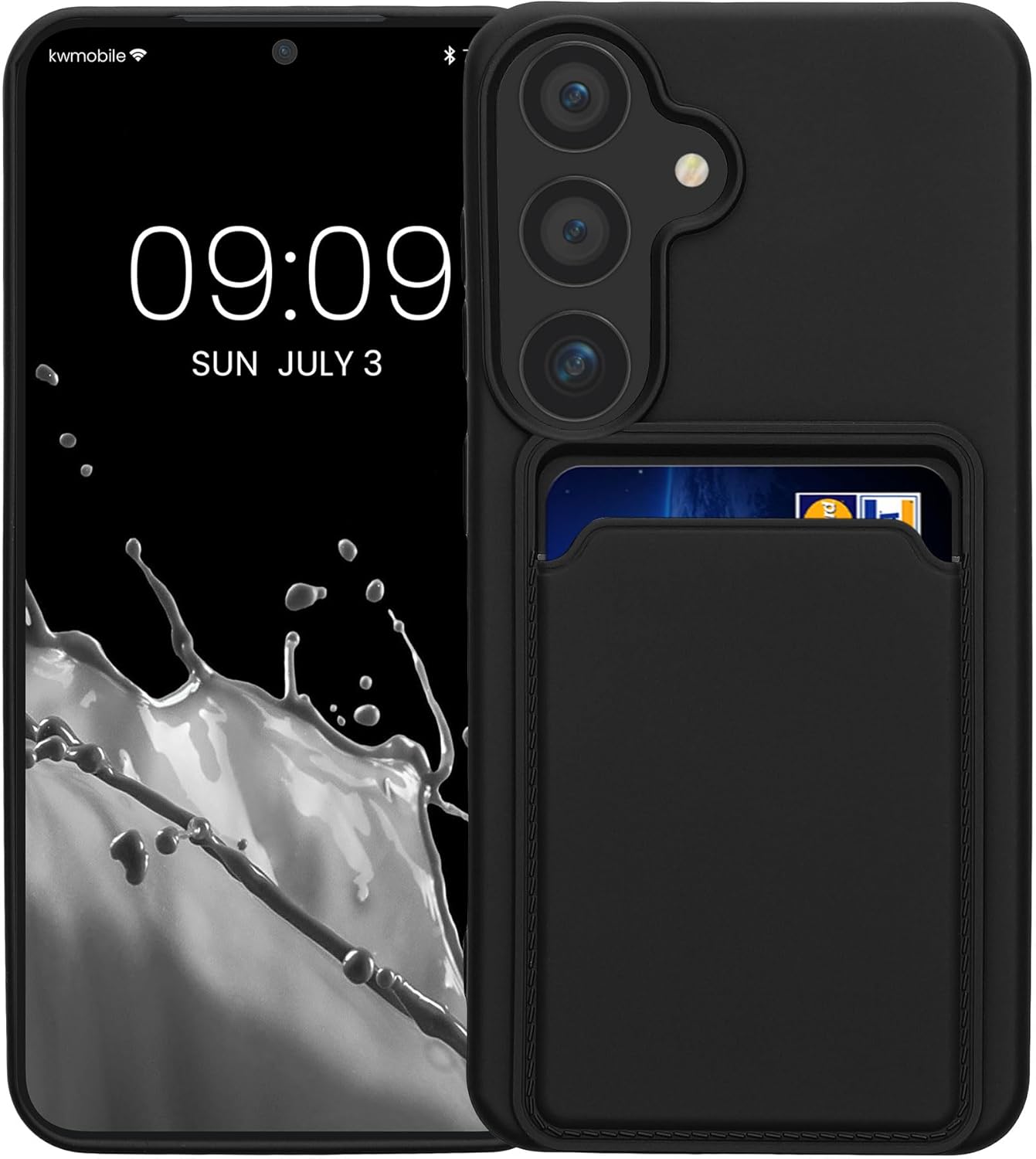 KW Samsung Galaxy S24 Θήκη Σιλικόνης TPU με Υποδοχή για Κάρτα - Black