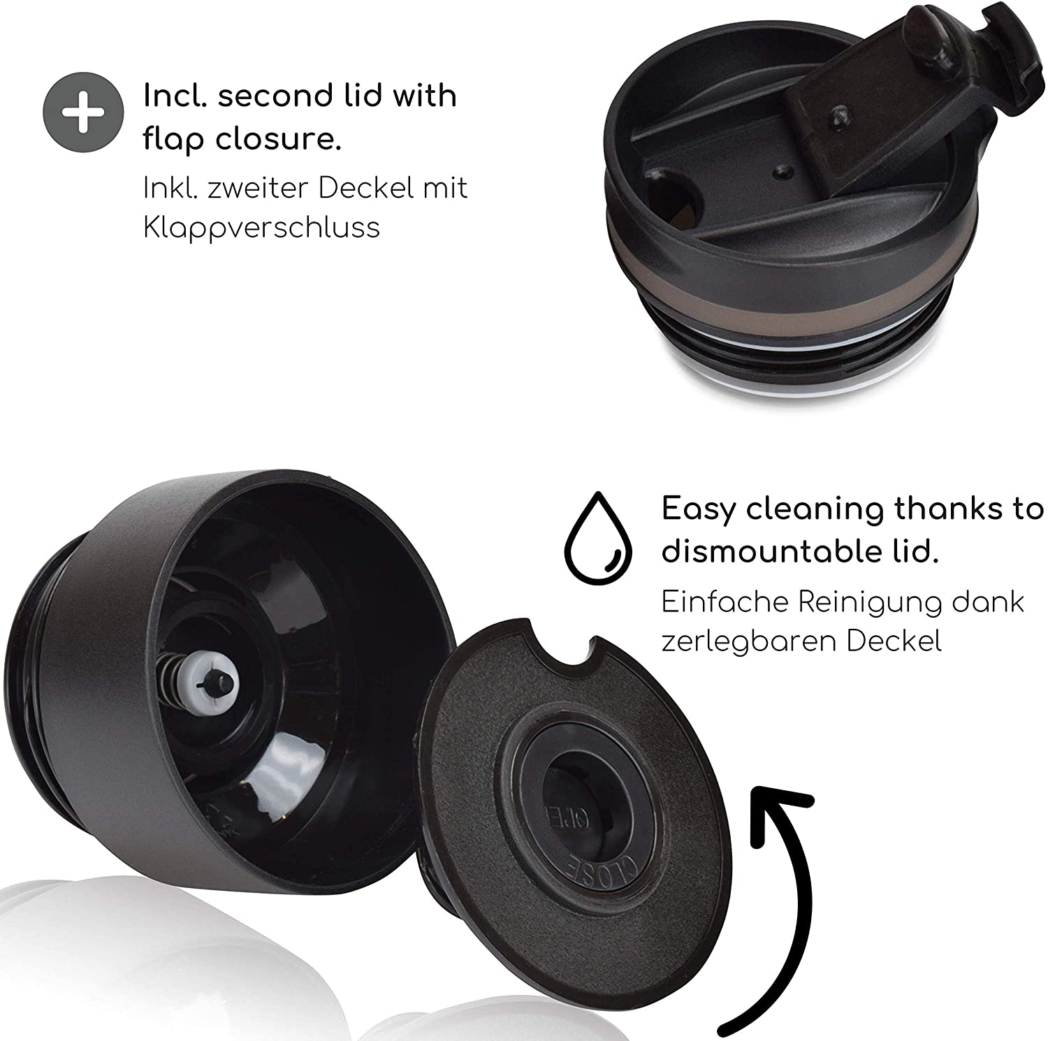 Milu T3 Κούπα Θερμός Από Ανοξείδωτο Ατσάλι - 100% Στεγανή - 210 ml - Black - 6116