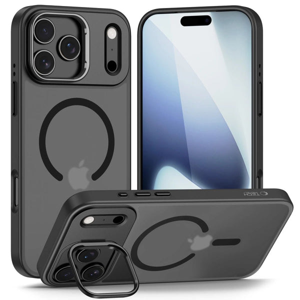 Tech - Protect iPhone 17 Pro Max - Magstand MagSafe - Σκληρή Θήκη με Πλαίσιο Σιλικόνης και Stand - Matte Black / Ημιδιάφανη