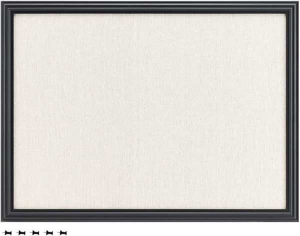 Navaris Πίνακας Ανακοινώσεων από Λινό Ύφασμα με Κορνίζα - Black / Beige - 56832.2