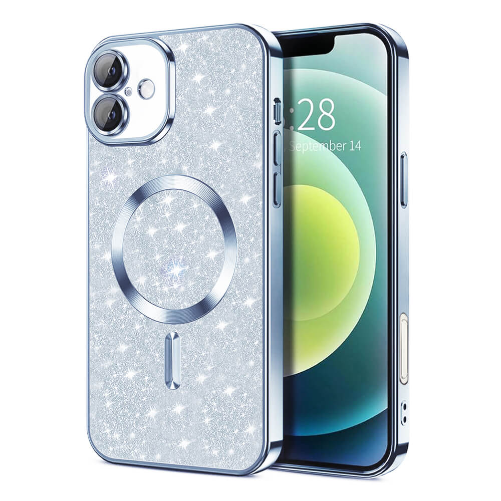 Techsuit iPhone 16 - Luxury Glitter MagSafe - Θήκη Σιλικόνης - Light Blue