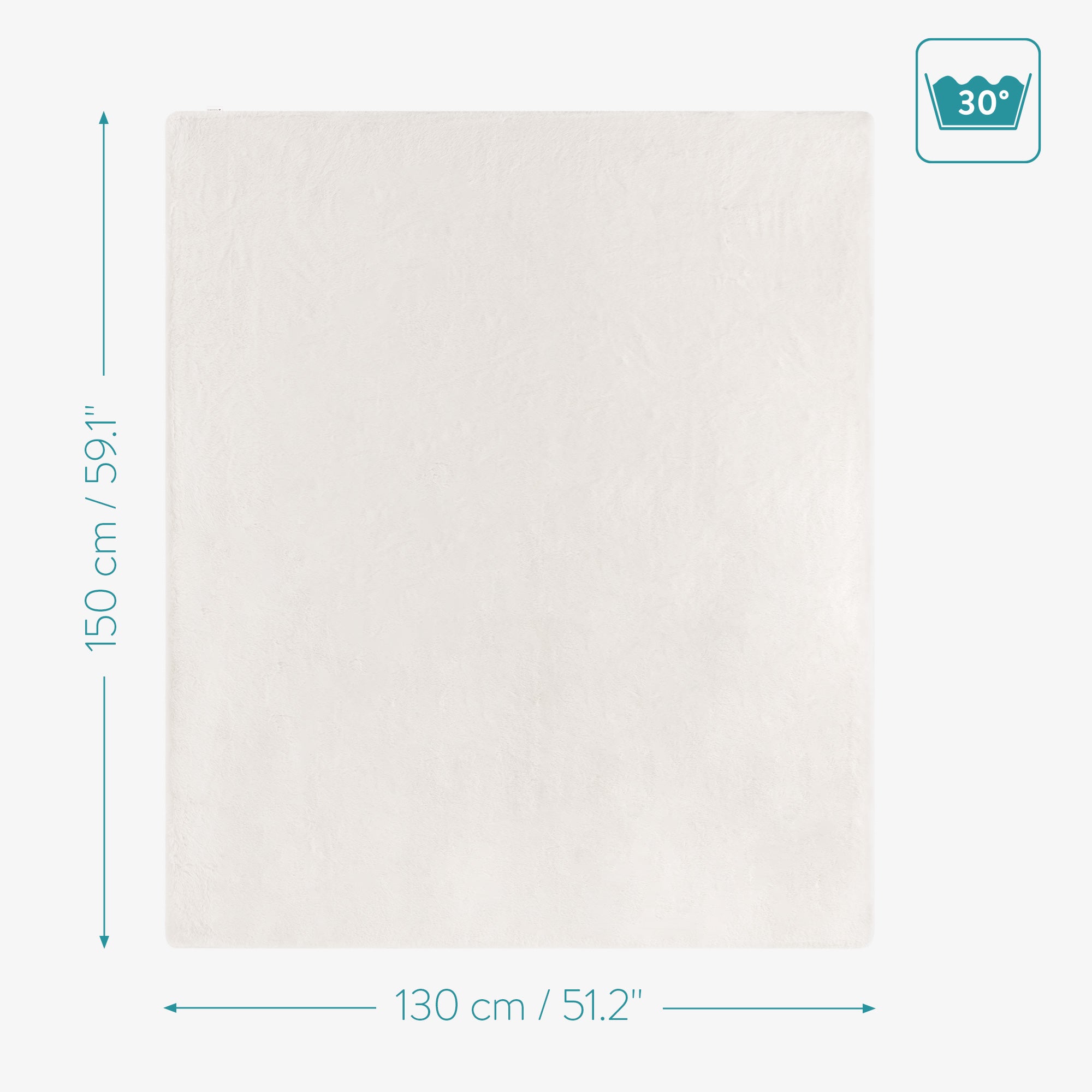 Navaris Κουβέρτα από Συνθετική Γούνα και Φλις - 130 x 150 cm - Cream - 55841.01