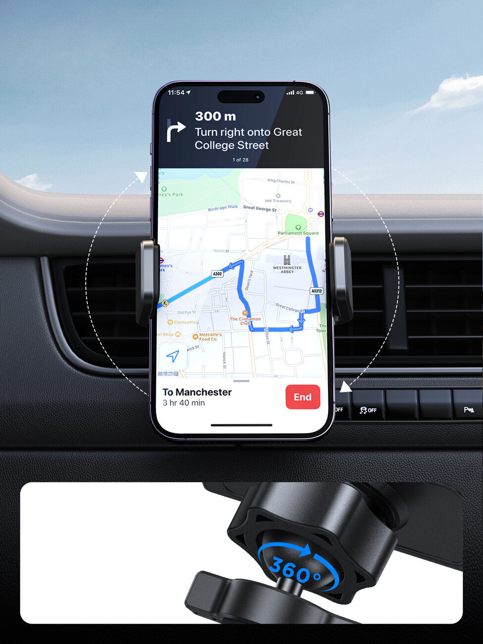 Joyroom Universal Βάση Αυτοκινήτου Αεραγωγού - Black - JR-ZS377