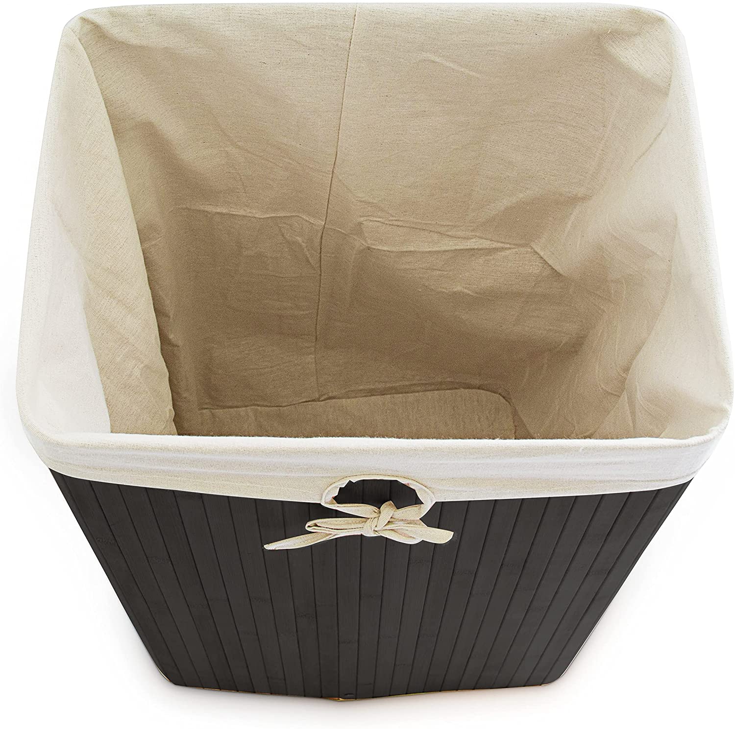 Relaxdays XL Καλάθι Απλύτων από Μπαμπού με Καπάκι - Black - 4052025046804