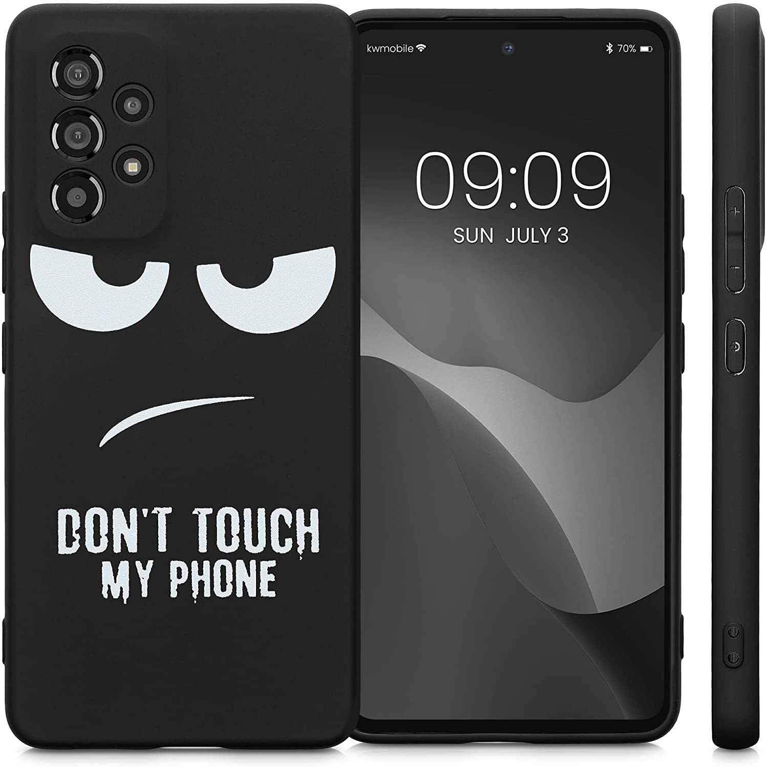 KW Samsung Galaxy A53 5G Θήκη Σιλικόνης Design Don't Touch My Phone - Black / White - 58241.02