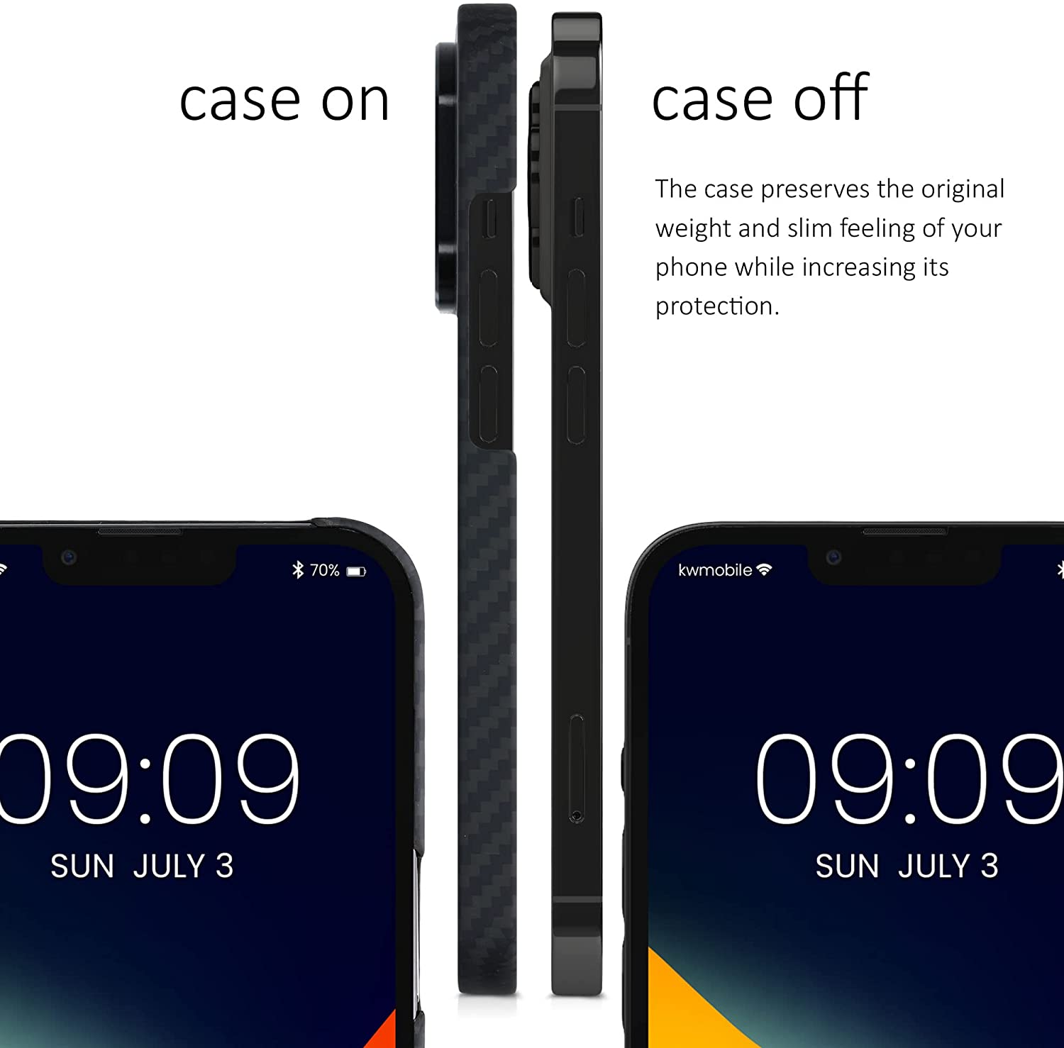 Kalibri iPhone 13 Pro Σκληρή Θήκη Aramid Fiber Body Armor - Black Matte - 56403.47