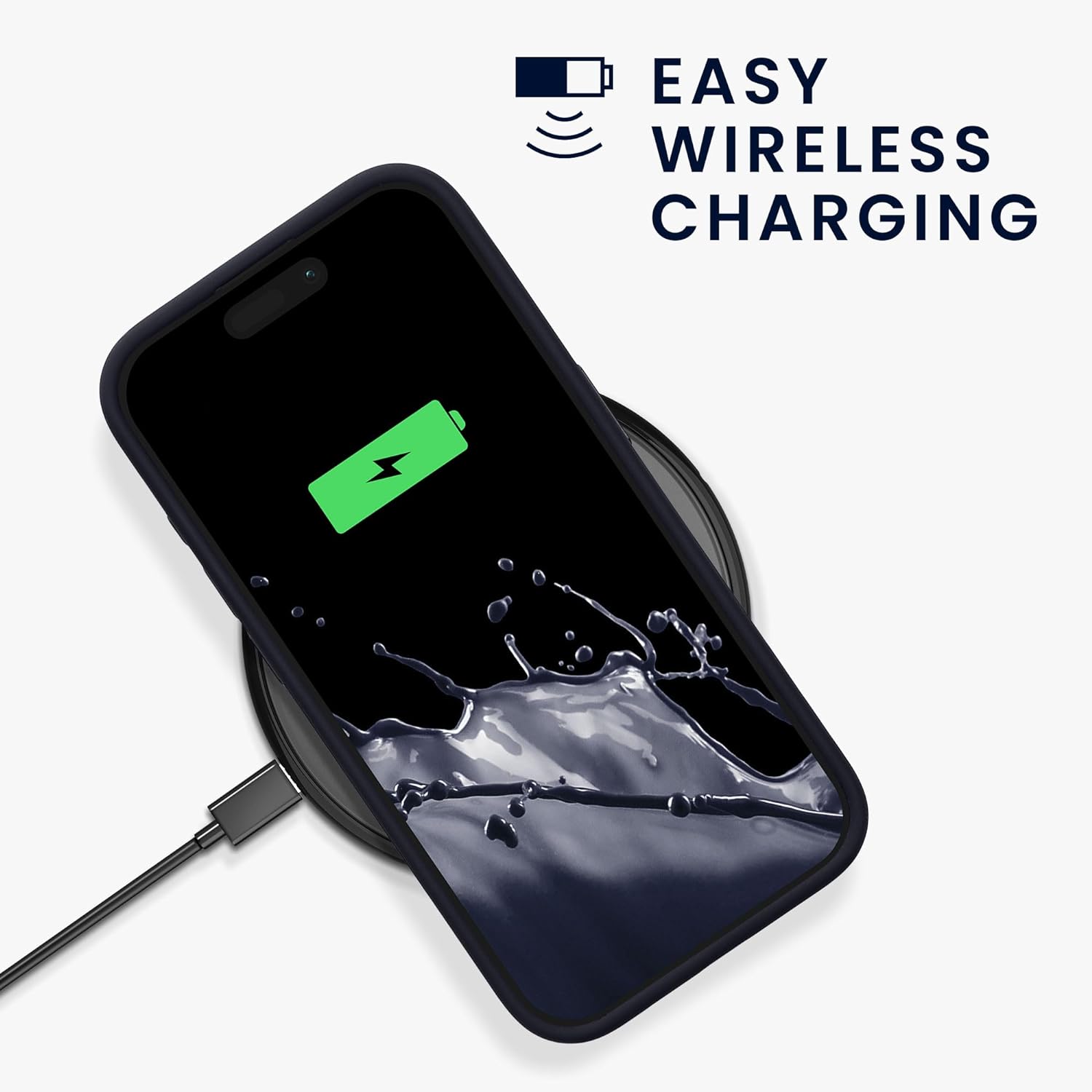 Kalibri iPhone 15 Pro Θήκη Σιλικόνης με MagSafe / Stand - Dark Blue