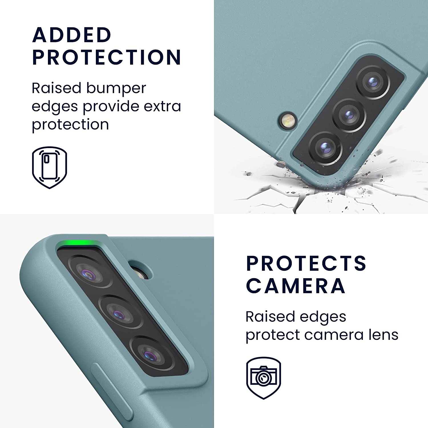 KW Samsung Galaxy S22 Plus Θήκη Σιλικόνης Rubberized TPU - Stone Blue - 56761.206