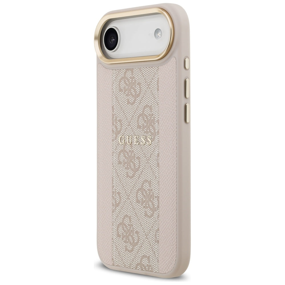 Guess iPhone Air - 4G Stripe MagSafe - Θήκη με Επένδυση Συνθετικού Δέρματος - Pink - GUHMP17MPG4SEMCP