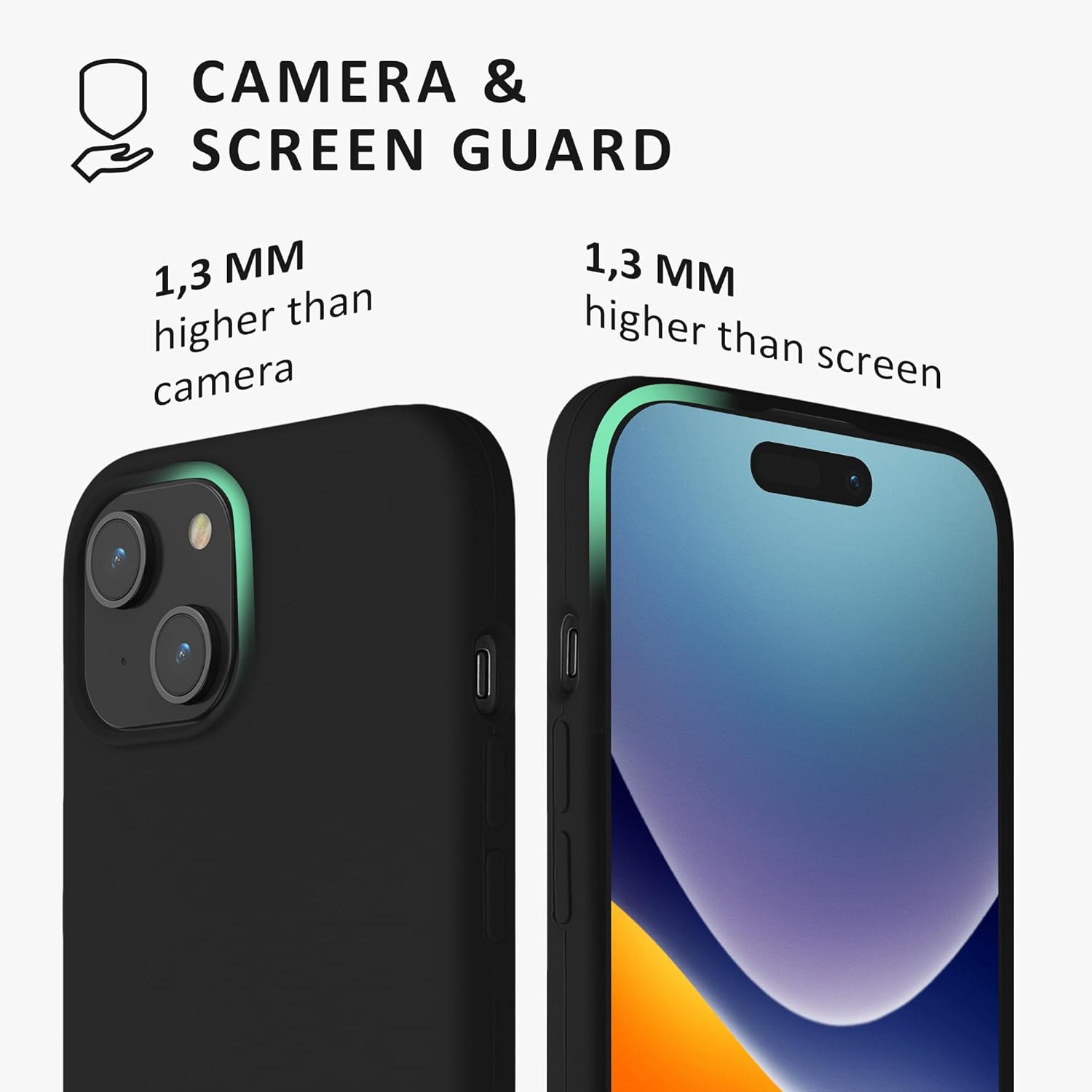 Kalibri iPhone 15 Θήκη Σιλικόνης Rubberized TPU - Black