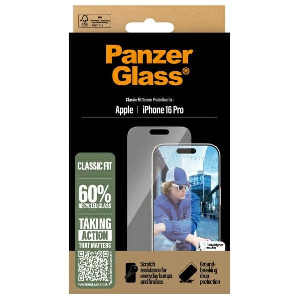 PanzerGlass iPhone 16 Pro Classic Fit Αντιχαρακτικό Γυαλί Οθόνης - Διάφανο