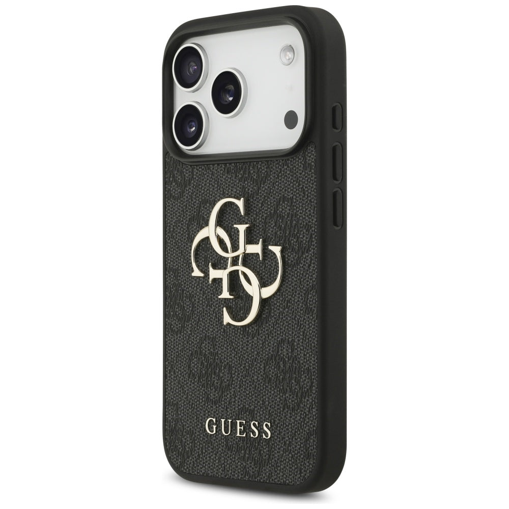 Guess iPhone 17 Pro - 4G Strap 4G Classic Logo - Σκληρή Θήκη με Επένδυση Συνθετικού Δέρματος και Λουράκι - Black - GUHCP17LP4GMGSK
