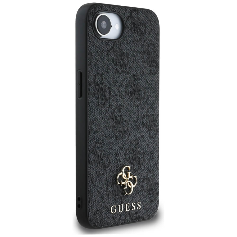 Guess iPhone 16e - 4G Small 4G and Classic - MagSafe Σκληρή Θήκη με Επένδυση από Οικολογικό Δέρμα - Black - GUHMPSE4P4SM4MK