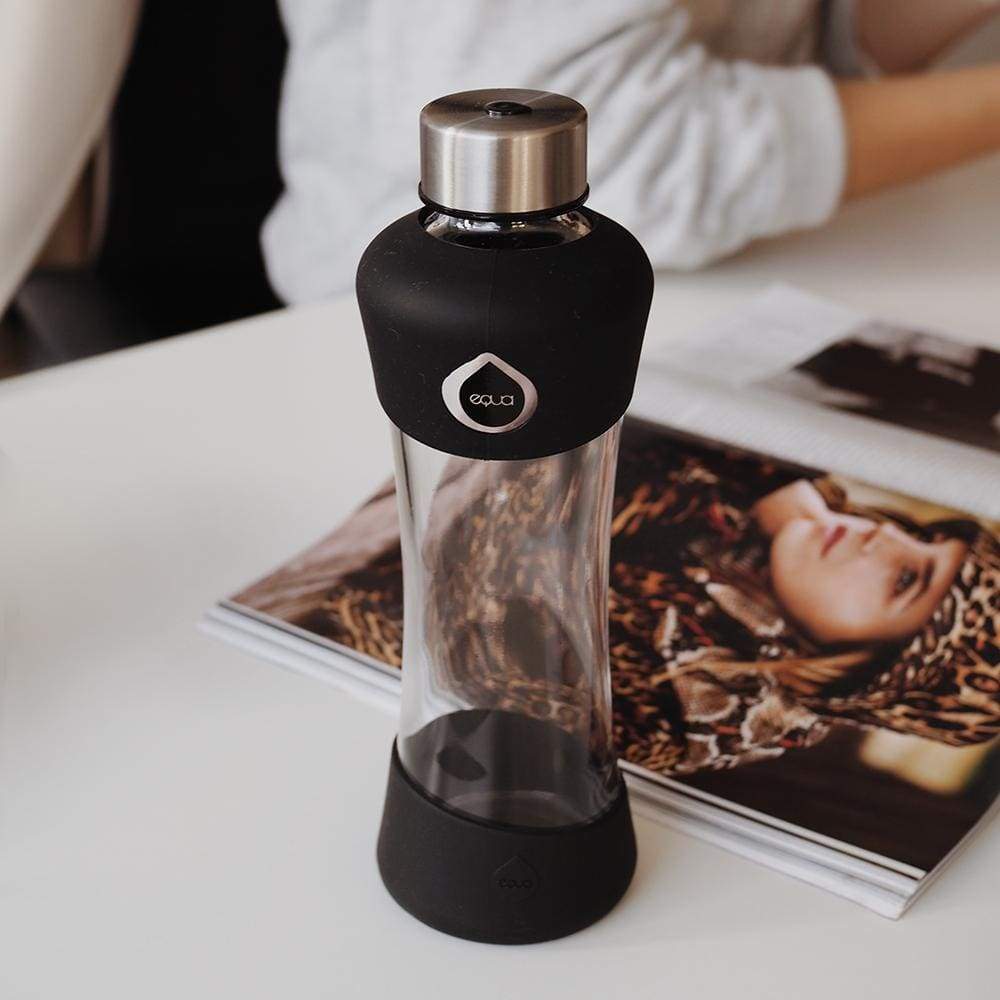 Equa Active Black Γυάλινο Μπουκάλι Νερού - 550ml - Black / Διάφανο